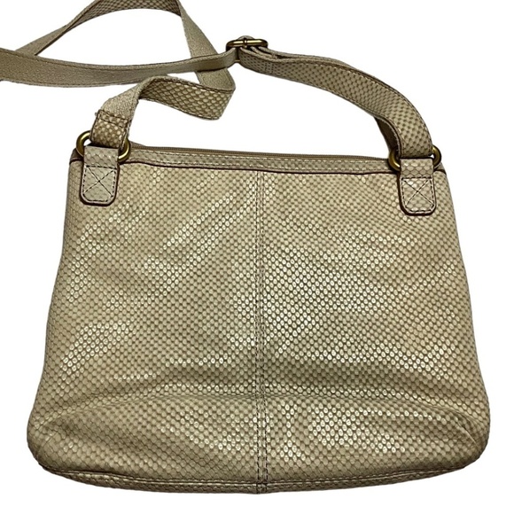 FOSSIL ‘Long Live Vintage’ Embossed Leather Crossbody Bag Tote Satchel - Picture 3 of 12